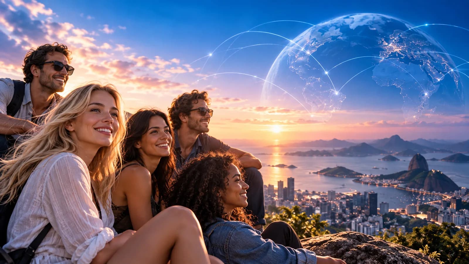 International community overlooking a connected world